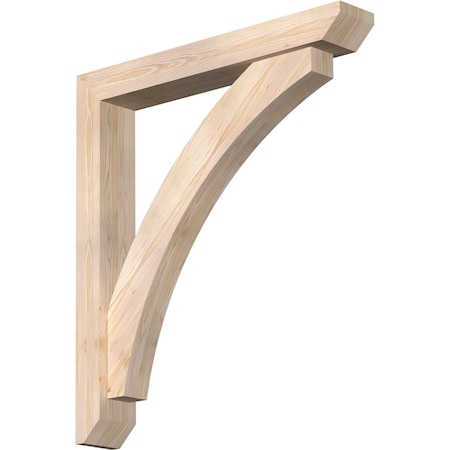 Ekena Millwork Thorton Slat Smooth Bracket w/ Offset Brace, Douglas Fir, 5 1/2"W x 36"D x 40"H BKT0604X36X40THR06SDF